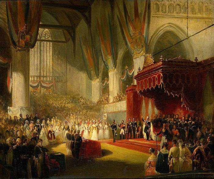 Nicolaas Pieneman The Inauguration of King William II in the Nieuwe Kerk, Amsterdam, 28 November 1840 oil painting image